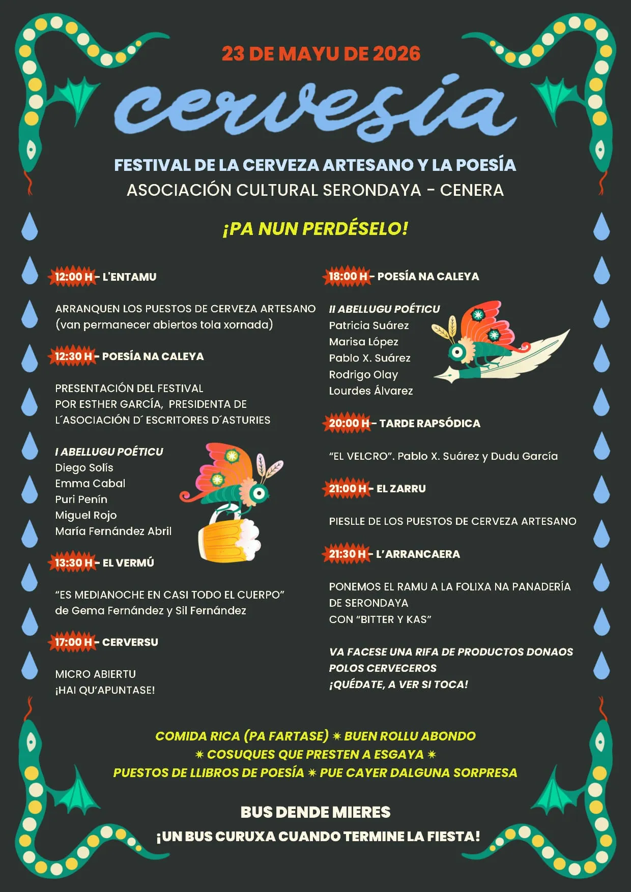 Programa y cartel complementario del festival Cervesía